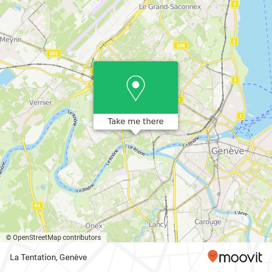 La Tentation, Avenue d'Aïre 91 1203 Genève plan