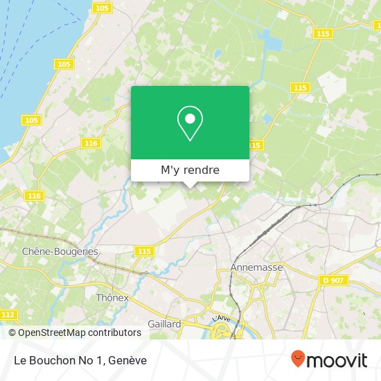 Le Bouchon No 1, Route de Mon-Idée 49 1226 Thônex plan