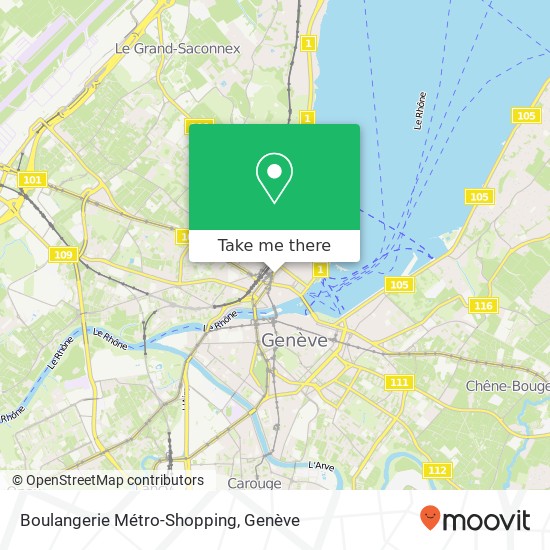 Boulangerie Métro-Shopping, Rue du Mont-Blanc 30 1201 Genève plan