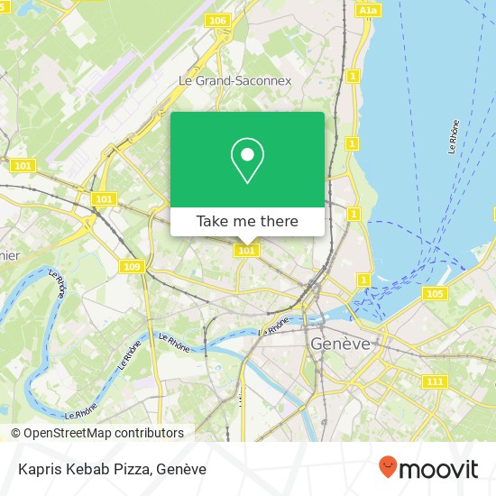 Kapris Kebab Pizza, Route de Meyrin 4 1202 Genève plan
