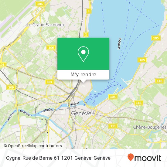 Cygne, Rue de Berne 61 1201 Genève plan