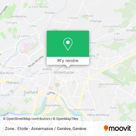 Zone : Etoile - Annemasse / Genève plan