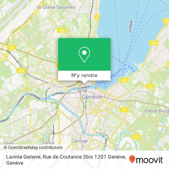 Lavinia Geneve, Rue de Coutance 3bis 1201 Genève plan