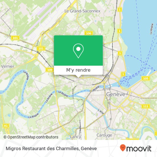 Migros Restaurant des Charmilles, Promenade de l'Europe 1203 Genève plan