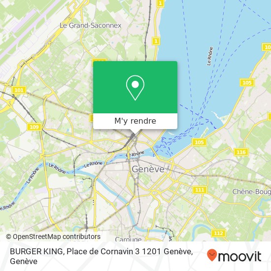 BURGER KING, Place de Cornavin 3 1201 Genève plan