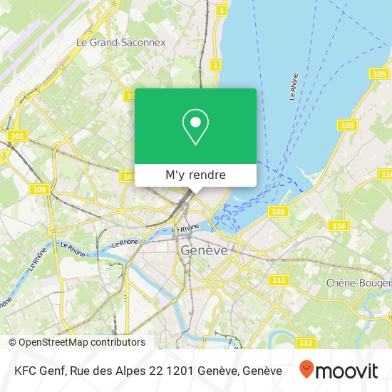 KFC Genf, Rue des Alpes 22 1201 Genève plan