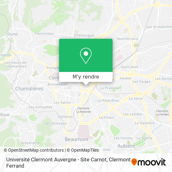 Université Clermont Auvergne - Site Carnot plan