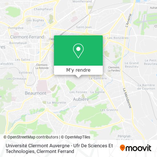 Université Clermont Auvergne - Ufr De Sciences Et Technologies plan