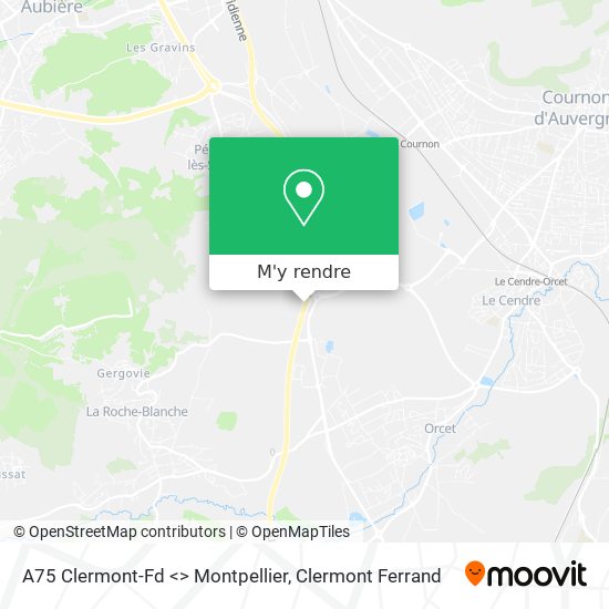 A75 Clermont-Fd <> Montpellier plan