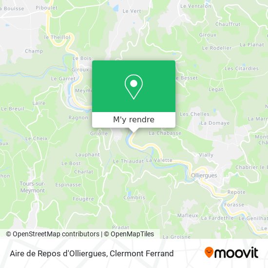 Aire de Repos d'Olliergues plan