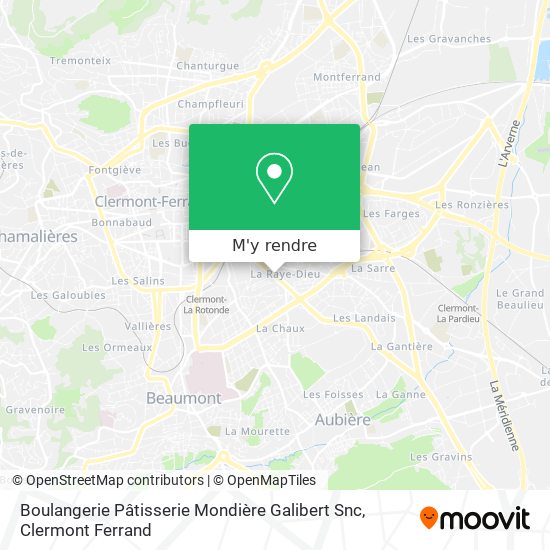 Boulangerie Pâtisserie Mondière Galibert Snc plan
