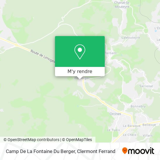 Camp De La Fontaine Du Berger plan