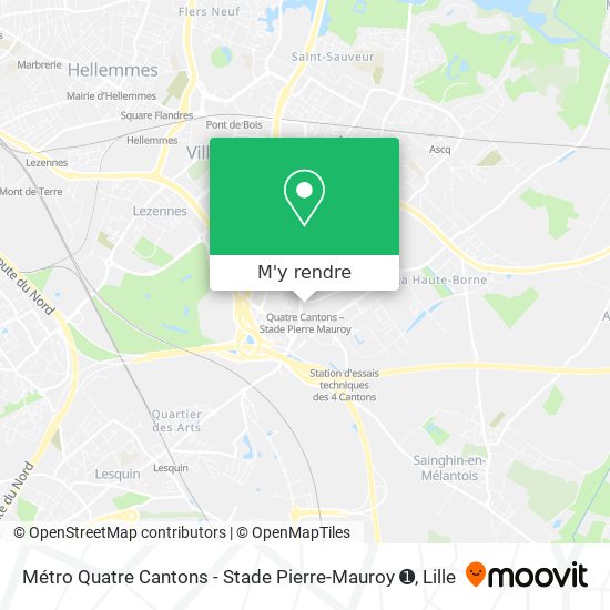 Métro Quatre Cantons - Stade Pierre-Mauroy ➊ plan