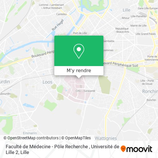 Faculté de Médecine - Pôle Recherche , Université de Lille 2 plan