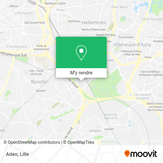 Comment aller à Adeo à Ronchin en métro, train ou bus