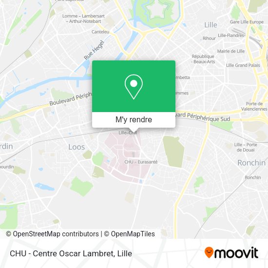 Comment aller à CHU Centre Oscar Lambret à Lille en métro, bus, train