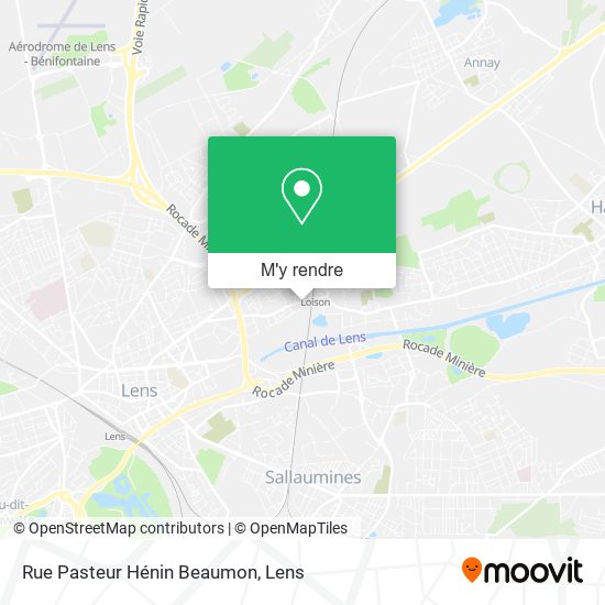 Rue Pasteur Hénin Beaumon plan
