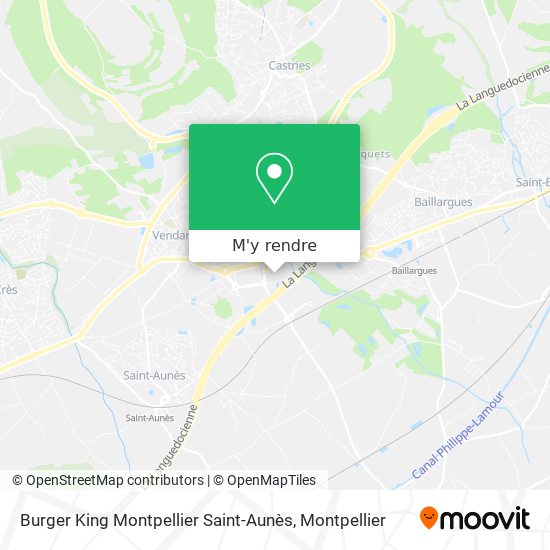 Burger King Montpellier Saint-Aunès plan