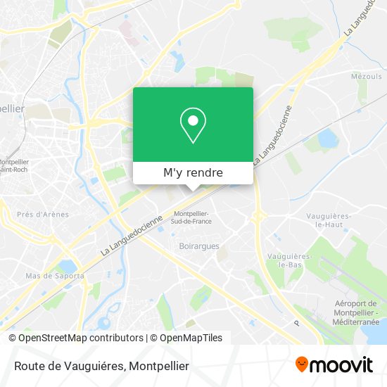 Route de Vauguiéres plan