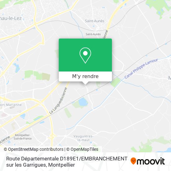 Route Départementale D189E1 / EMBRANCHEMENT sur les Garrigues plan