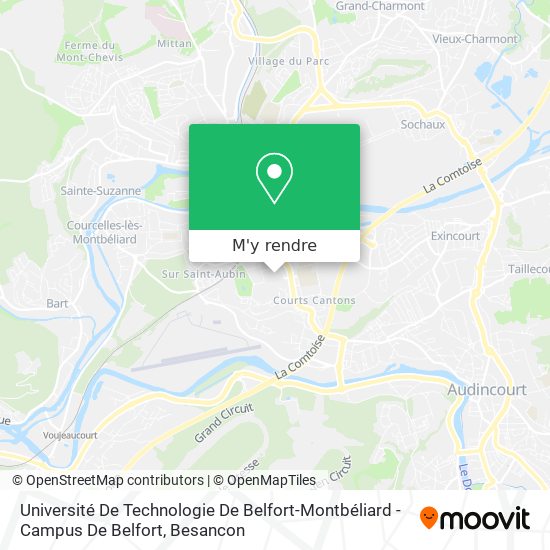 Université De Technologie De Belfort-Montbéliard - Campus De Belfort plan