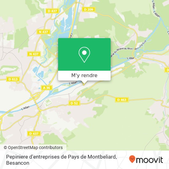 Pepiniere d'entreprises de Pays de Montbeliard plan