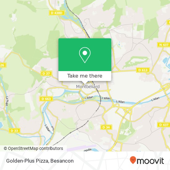 Golden-Plus Pizza, 40 Rue Georges Clemenceau 25200 Montbéliard plan