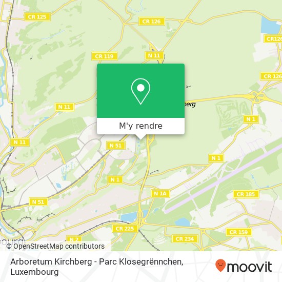 Arboretum Kirchberg - Parc Klosegrënnchen plan