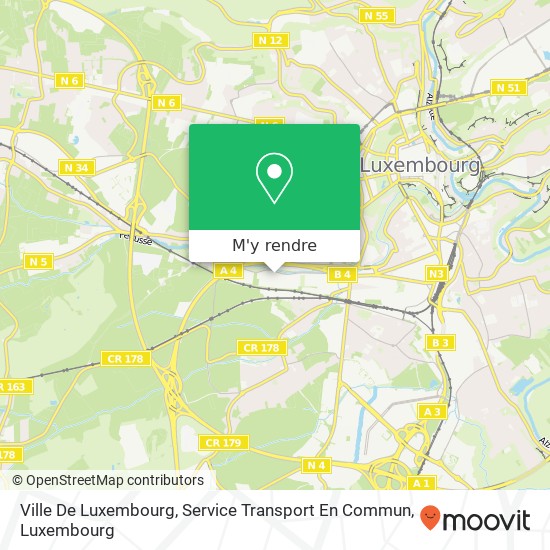 Ville De Luxembourg, Service Transport En Commun plan