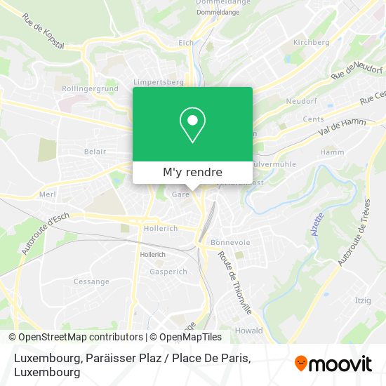 Luxembourg, Paräisser Plaz / Place De Paris plan