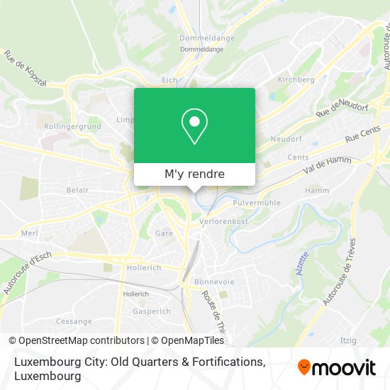 Luxembourg City: Old Quarters & Fortifications plan