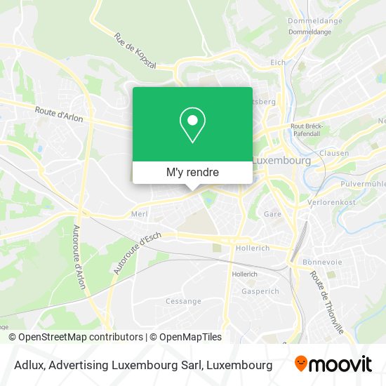 Adlux, Advertising Luxembourg Sarl plan