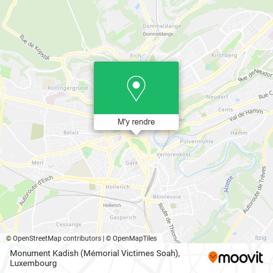 Monument Kadish (Mémorial Victimes Soah) plan