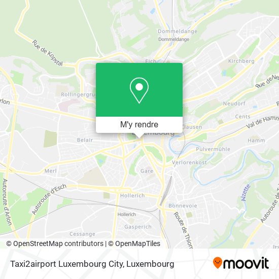 Taxi2airport Luxembourg City plan