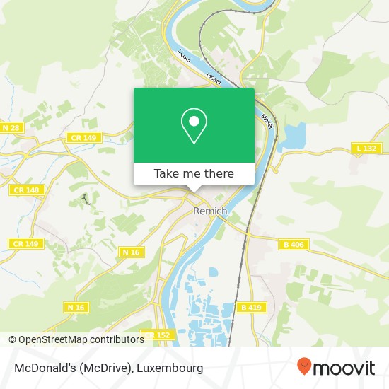 McDonald's (McDrive), 5, Route de l'Europe 5531 Remich plan