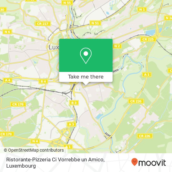 Ristorante-Pizzeria Ci Vorrebbe un Amico, 51, Rue Pierre Krier 1880 Luxembourg plan