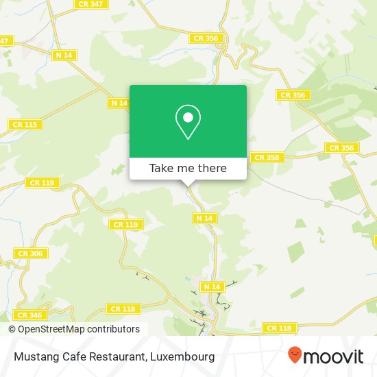 Mustang Cafe Restaurant, 24, Rue de Larochette 7661 Vallée de l'Ernz plan