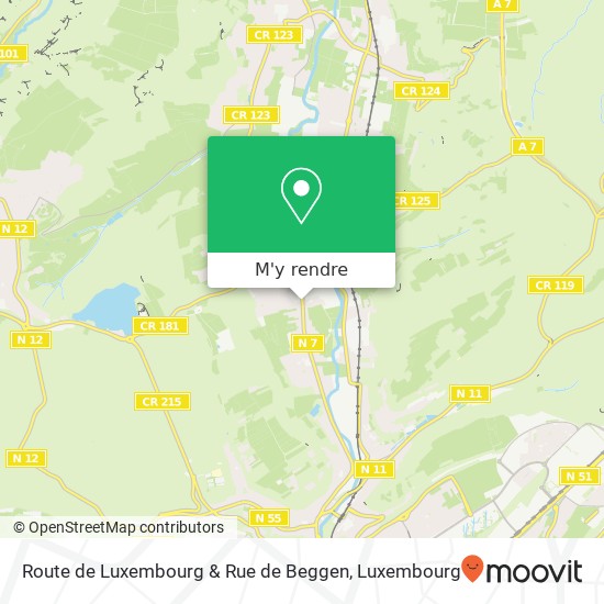 Route de Luxembourg & Rue de Beggen plan