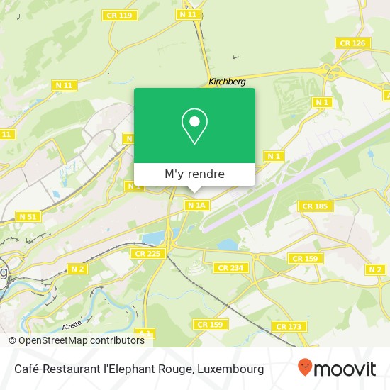 Café-Restaurant l'Elephant Rouge, Rue de Neudorf Luxembourg plan