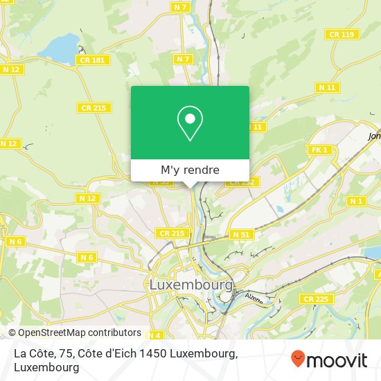 La Côte, 75, Côte d'Eich 1450 Luxembourg plan