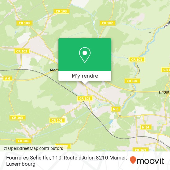 Fourrures Scheitler, 110, Route d'Arlon 8210 Mamer plan