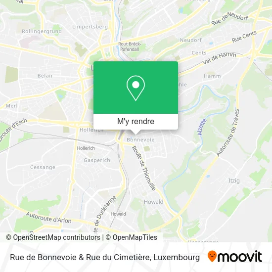 Rue de Bonnevoie & Rue du Cimetière plan