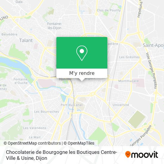 Chocolaterie de Bourgogne les Boutiques Centre-Ville & Usine plan