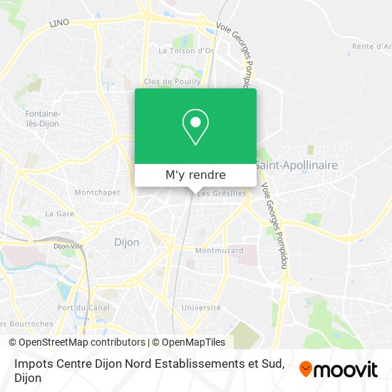 Impots Centre Dijon Nord Establissements et Sud plan