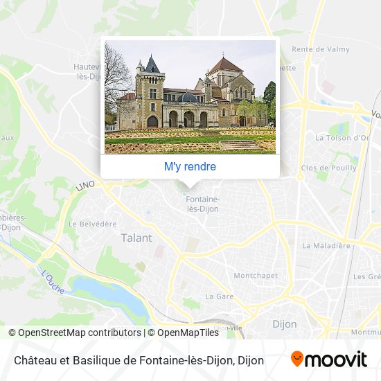 Château et Basilique de Fontaine-lès-Dijon plan