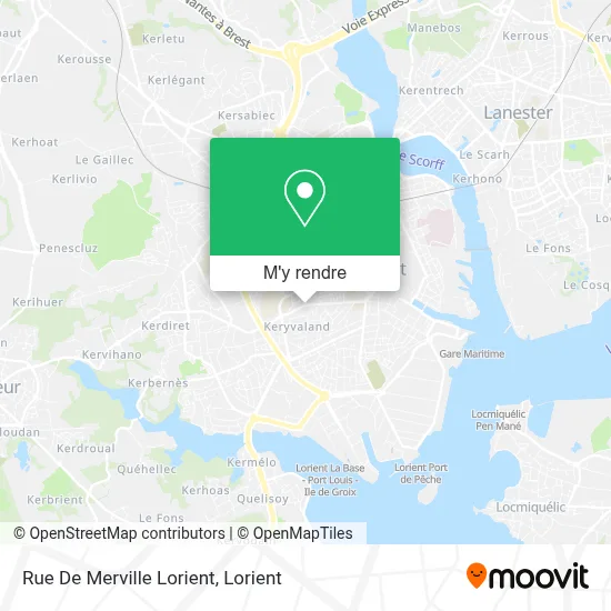 Rue De Merville Lorient plan