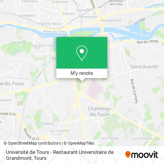 Université de Tours - Restaurant Universitaire de Grandmont plan