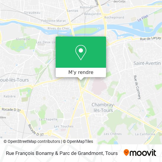 Rue François Bonamy & Parc de Grandmont plan