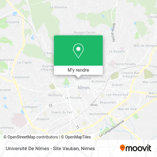 Université De Nîmes - Site Vauban plan