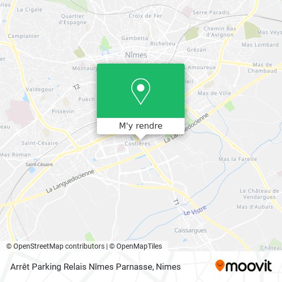 Arrêt Parking Relais Nîmes Parnasse plan